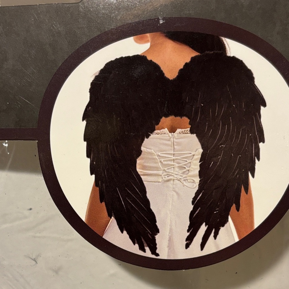 Dark Angel Wings Costume Accessory Black NWT - Picture 1 of 5